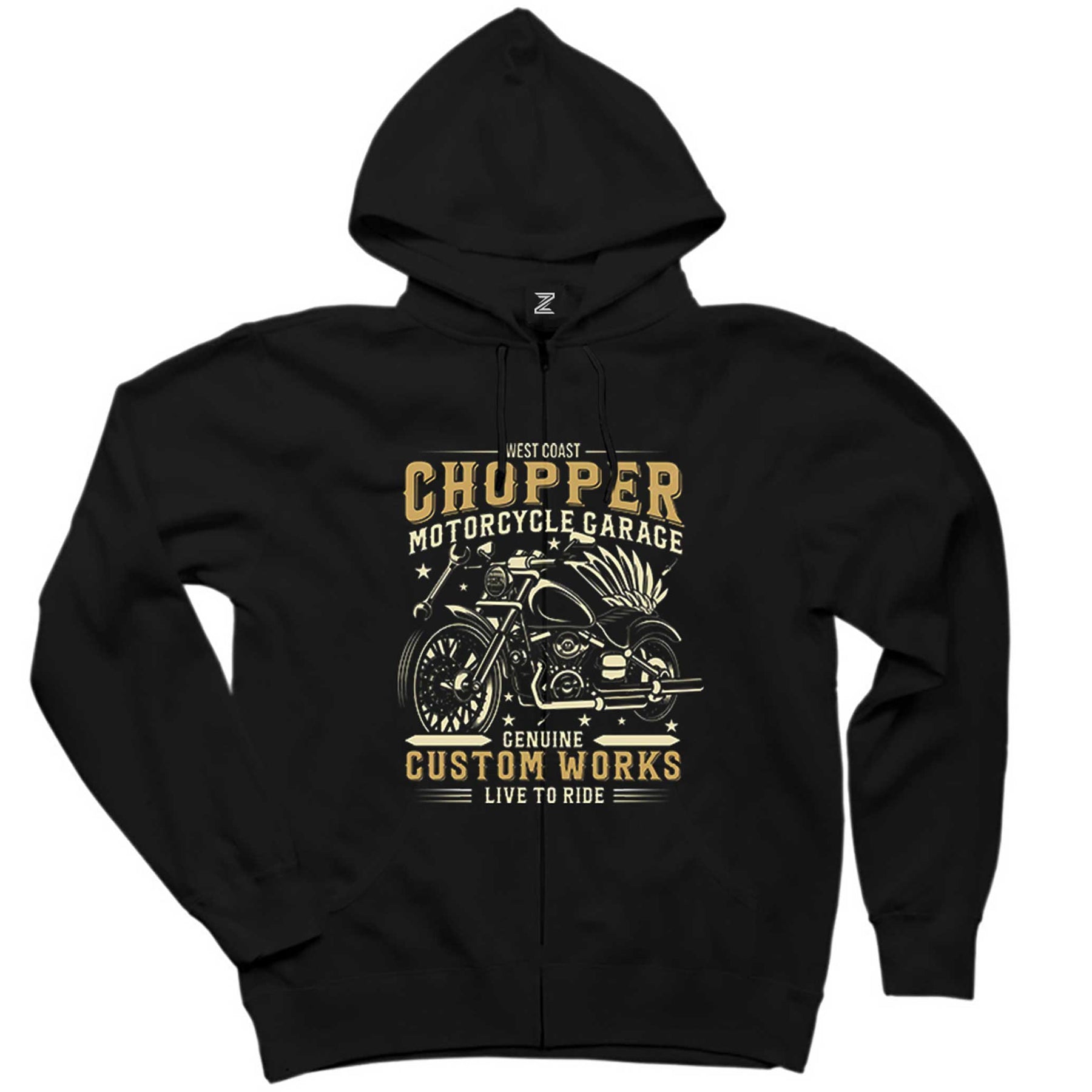 West Coast Chopper Motorcycle Zippered Hooded Sweatshirt